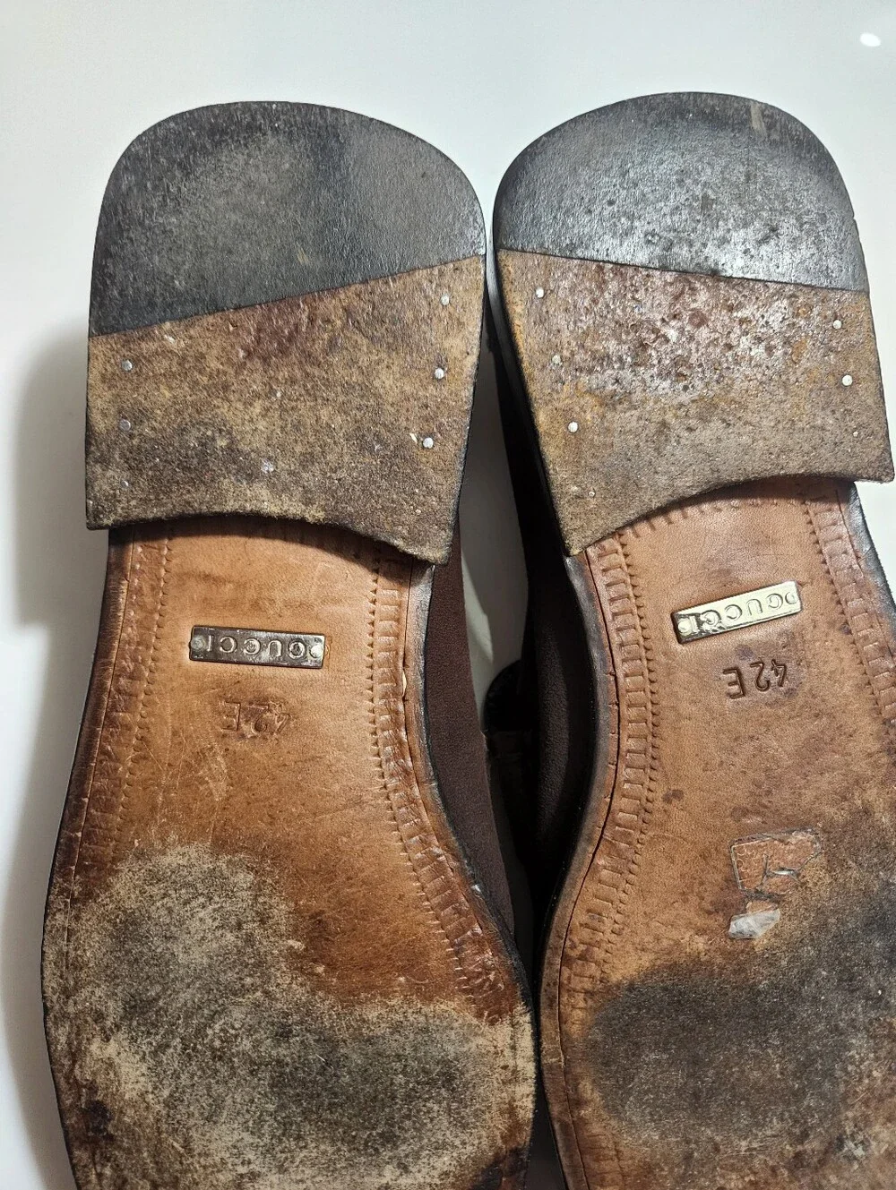 Gucci Brown Suede Buckle Loafers - Men's Slip-On Dress Shoes